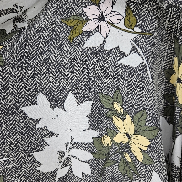 Banana Republic Fit Flare Dress Herringbone Floral Sleeveless Tie Belt A Line 2 - Picture 6 of 9